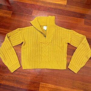 Pink Rose Zip-Up Sweater